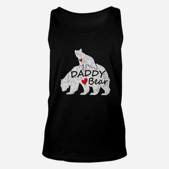 Daddy Bear With 1 One Cub Dad Fathers Day Unisex Tank Top | Crazezy