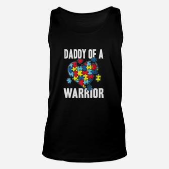 Daddy Of A Warrior Cute Autism Awareness Puzzle Unisex Tank Top - Monsterry CA