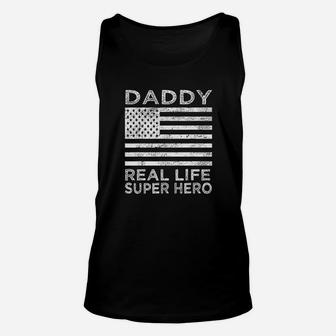 Daddy Real Life Super Hero Funny Day Gift For Dad Unisex Tank Top | Crazezy AU