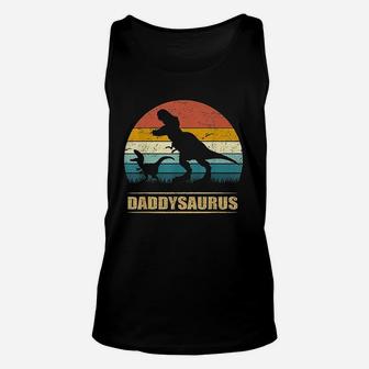 Daddysaurus Fathers Day Gifts T Rex Daddy Saurus Unisex Tank Top | Crazezy