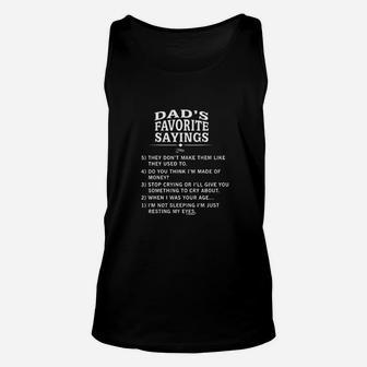 Dads Favorite Sayings Unisex Tank Top | Crazezy