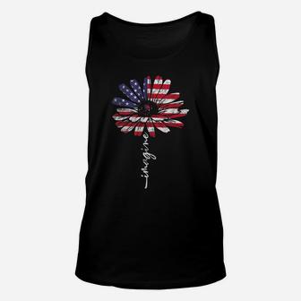 Daisy Usa American Flag 4Th Of July Patriotic Flower Vintage Unisex Tank Top | Crazezy