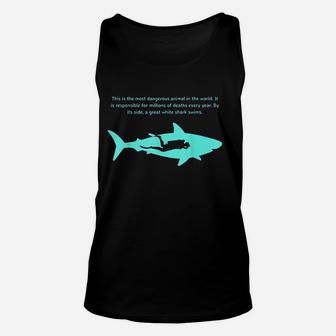 Dangerous Animal Diver Great White Shark Unisex Tank Top - Thegiftio UK