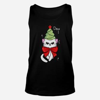 Dear Santa I Want New Owners Grumpy Angry Cat Christmas Unisex Tank Top | Crazezy
