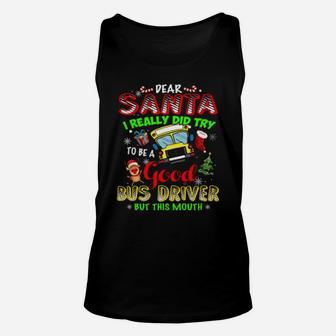 Dear Santa School Try To Be Good Bus Driver Cute Funny Unisex Tank Top - Monsterry AU