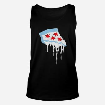 Deep Dish Chicago The Chicago Flag As Pizza Unisex Tank Top - Thegiftio UK