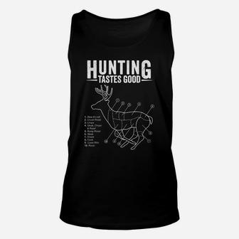 Deer Hunting Whitetail Buck Meat Cut Chart Funny Hunter Unisex Tank Top | Crazezy CA