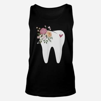 Dentist Dental Assistant Oral Hygienist Tooth Flower Unisex Tank Top | Crazezy
