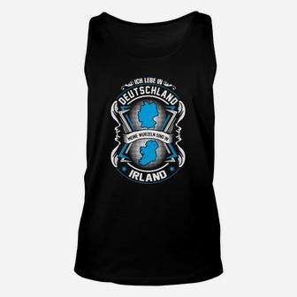 Deutschland-Irland Herz Unisex TankTop mit Liebe Spruch, Schwarz Tee - Seseable