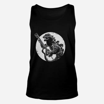 Dinosaur Guitar Funny Playing Acoustic Unisex Tank Top - Thegiftio