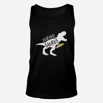 Dinosaur Teacher Teachersaurus Rex Funny Dino Gift Unisex Tank Top | Crazezy UK