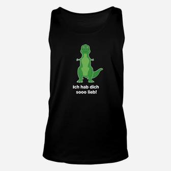 Dinosaurier Unisex TankTop Ich hab dich sooo lieb! Lustiges Schwarzes Unisex-Unisex TankTop - Seseable