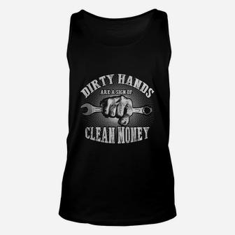 Dirty Hands Clean Money Mechanic Job Unisex Tank Top - Thegiftio