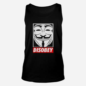 Disobey Big Face Anonymous Unisex Tank Top | Crazezy