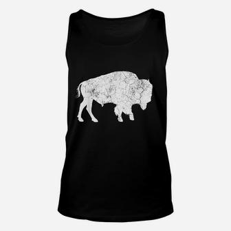 Distressed Buffalo Retro Bison Animal Lover Men Women Dad Unisex Tank Top | Crazezy DE