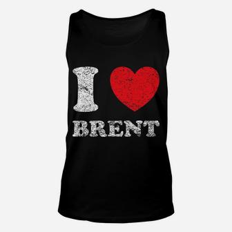 Distressed Grunge Worn Out Style I Love Brent Unisex Tank Top | Crazezy