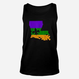 Distressed Mardi Gras Fleur De Lis Unisex Tank Top - Thegiftio