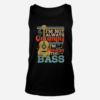 Distressed Quote Bass Guitar Player Funny Retro Music Unisex Tank Top | Crazezy