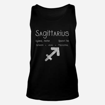 Distressed Sagittarius Symbol Zodiac Sign Birthday Gift Unisex Tank Top | Crazezy DE