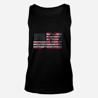 Distressed United States Flag Modern Fit Unisex Tank Top | Crazezy DE