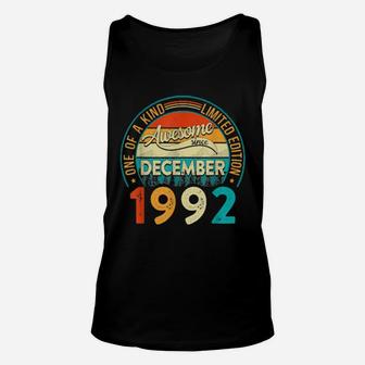 Distressed Vintage Awesome Since December 1992 28 Years Old Unisex Tank Top - Monsterry AU