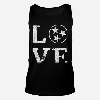 Distressed Vintage Tennessee State Flag Retro Love Tennessee Unisex Tank Top | Crazezy