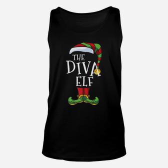 Diva Elf Family Matching Christmas Group Funny Pajama Unisex Tank Top | Crazezy