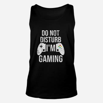 Do Not Disturb I Am Gaming Video Games Unisex Tank Top - Thegiftio UK
