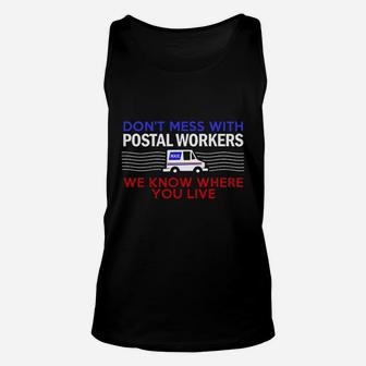 Do Not Mess With Postal Worker Unisex Tank Top - Thegiftio UK