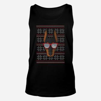 Doberman Pinscher Ugly Christmas Holiday Dog Lover Xmas Gift Unisex Tank Top | Crazezy