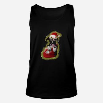 Dog American Pitbull Terrier Baby Dog Sititng In The Santa Boot Puppy Pet Unisex Tank Top - Monsterry UK