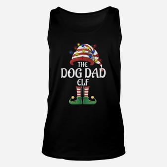 Dog Dad Elf Lights Funny Matching Family Christmas Party Paj Unisex Tank Top | Crazezy AU