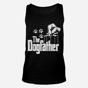 Dog-Father Dad Papa Puppy Paw Print Funny Animal Lover Gift Unisex Tank Top | Crazezy UK