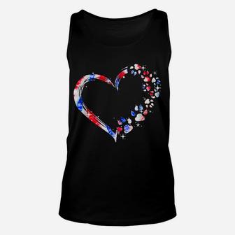 Dog Mom Dad Puppy Love Dogs Paw Heart Tie Dye 4Th Of July Unisex Tank Top | Crazezy