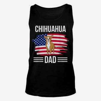 Dog Owner Us Flag 4Th Of July Father's Day Chihuahua Dad Unisex Tank Top | Crazezy