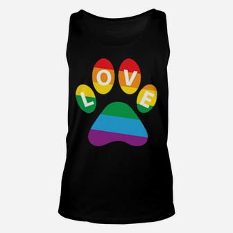 Dog Paw Lgbt Supporter Rainbow Paw Print Lgbt Pride Unisex Tank Top - Monsterry CA