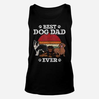 Dog Pet Animal Best Dog Dad Ever Fathers Day Retro Dog Unisex Tank Top | Crazezy UK