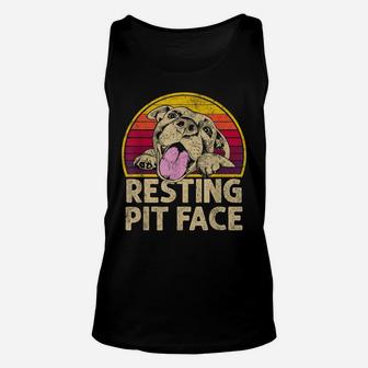 Dog Pitbull Resting Pit Face Funny Gift For Pitbull Lovers Unisex Tank Top | Crazezy