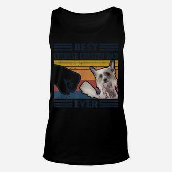 Dog Vintage Best Chinese Crested Dad Ever Father's Day Unisex Tank Top | Crazezy
