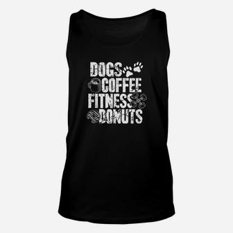 Dogs Coffee Fitness Donuts Gym Foodie Workout Fitness Unisex Tank Top | Crazezy AU