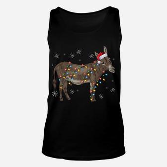 Donkey Christmas Sweater Shirt Lights Gifts Santa Xmas Sweatshirt Unisex Tank Top | Crazezy DE