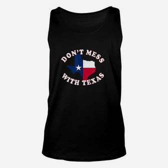 Dont Mess With State Outline And Flag Texas Unisex Tank Top | Crazezy