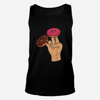Donut And Hand Unisex Tank Top | Crazezy