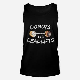 Donut Workout Funny Gift Donuts And Deadlifts Unisex Tank Top | Crazezy