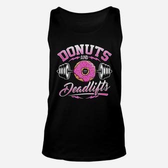 Donuts And Deadlifts Weightlifting Gym Workout Love Unisex Tank Top | Crazezy AU