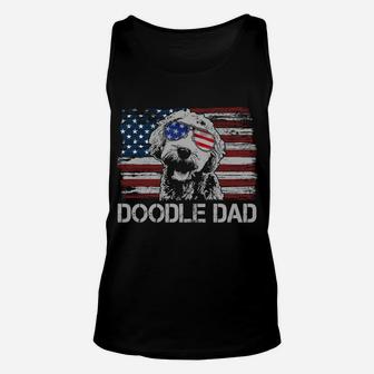 Doodle Dad Goldendoodle Dog American Flag 4Th Of July Sweatshirt Unisex Tank Top | Crazezy