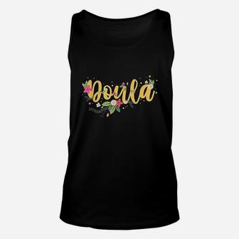 Doula Floral Baby Birthing Companion Midwife Doula Gift Unisex Tank Top | Crazezy AU