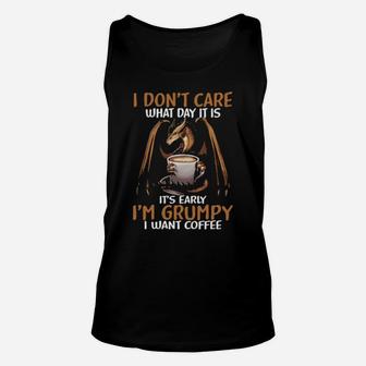 Dragon I Dont Care What Day It Is I Am Grumpy Unisex Tank Top - Monsterry CA