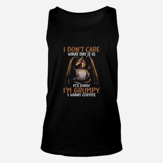 Dragon I Dont Care What Day It Is Im Grumpy Unisex Tank Top - Monsterry UK