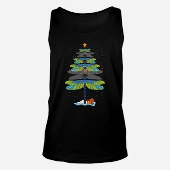 Dragonfly Christmas Tree Christmas Spirit Animal Funny Sweatshirt Unisex Tank Top | Crazezy AU
